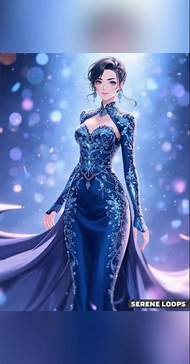 Shimmering Night Glam | Cinematic Fashion Shot 4K 💙✨