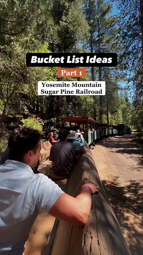 One of the highlights of our trip to Yosemite 🤩 This 1 hour scenic train ride takes you through the stunning Sierra National Forest, where you will learn all about the history of the area thanks to the fantastic conductors on board 🚂 A must do for all ages! #yosemite #yosemitenationalpark #california #californiaadventure #californiatravel #visittheusa #visitusa #travel #bucketlist