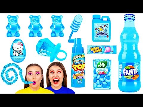 Blue Food Challenge | Funny Food Hacks by BaRaFun Gold Challenge