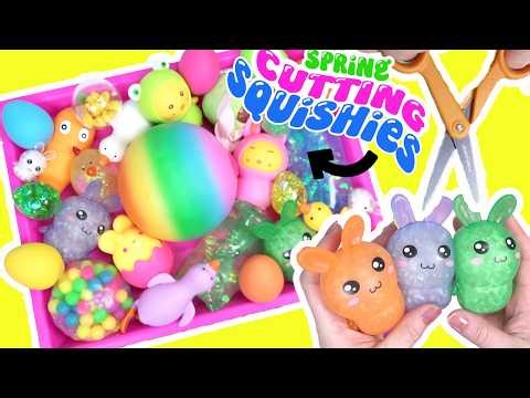 Mixing Cute Squishies, Slime, Plushies Together into One Bowl! Spring Break Easter Day