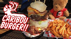 NEW VIDEO!! The "Seward's Folly" Alaskan Caribou Burger Challenge at West Rib Pub & Grill up in Talkeetna, Alaska!! This was my first time eating caribou as part of a food challenge, and there were two 1lb patties stacked and layered with 1lb ham, two cheeses, and lots of sauce and healthy vegetables!! I also had to finish 1.5lbs of battered fries. This restaurant was featured on Man v. Food: Anchorage, Alaska many years ago. Thanks for watching and sharing this video!! Have you ever eaten carib