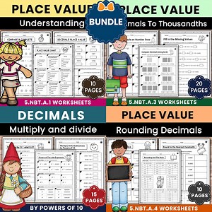 5th Grade Math Worksheets: Place Value & Decimals Practice (no Prep) - Etsy Canada