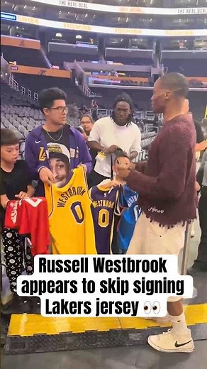 Russell Westbrook passes on Lakers jersey