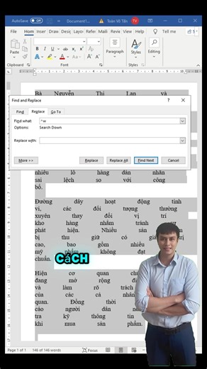 Xoá khoảng trắng dư trong word nhanh chóng #meoword #xoakhoangtrang | Toàn Tin Học