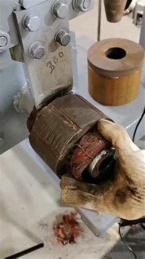 Electric Motor Copper Removal Process | Stator Recycling Machine in Action