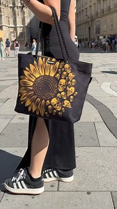 5.1K reactions · 29 shares | Whether you're hitting the beach, poolside, or just out and about, Sunflower Skulls Bag has your back in style!   Spacious enough to hold all your beach essentials  Eye-catching design: bold skulls with bright sunflowers 淋 Durable and lightweight – perfect for those sandy beach days!  Eco-friendly materials – look good AND feel good #beachbags #SummerVibes #sunflowers | Zapps Clothing | Facebook