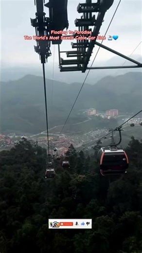 Floating to Paradise: The World’s Most Scenic Cable Car Ride 🚠💙 #portaventuraworld #cablecar #travel