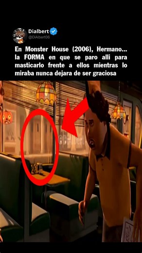 En Monster House 2006, Hermano la FORMA en que se paro alli para masticarlo