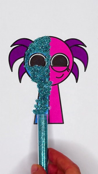 💗💙 Coloreando a SemiHemi de Sprunki 😻✨ Arte con Brillantina