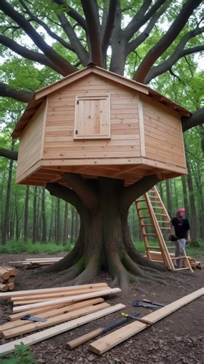 Build a small tree house.打造小樹屋 #ai #treehouse #build #project