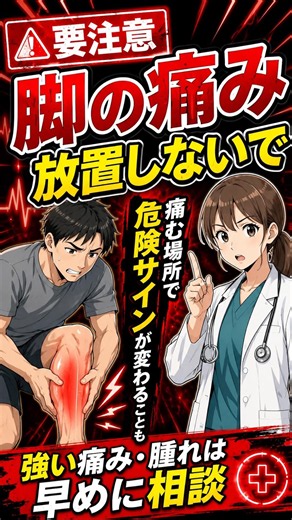 【痛む場所チェック！脚の痛みからわかる原因のヒントと受診の目安】◯