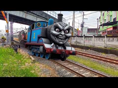 Kereta api panjang berubah jadi kereta Thomas,cc201,cc206,cc203,KRL,KA BIAS, Lokomotif KA KRL SOLO