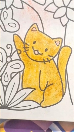 #cat #animals #cute #drawing #easy #sunset #shorts #viral #trending #art #craft #yellow #op #cartoon
