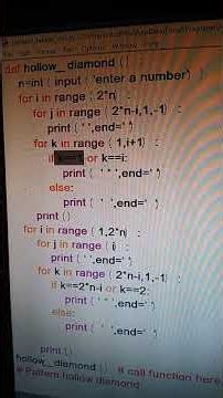 hellow diamond pattern python
