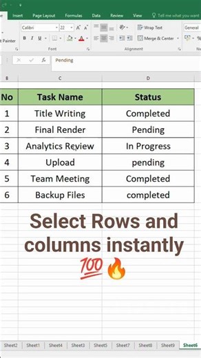 Select Full Row/Column in 1 Second! Excel Trick #excel #viralyoutubevideo #shortsfeed
