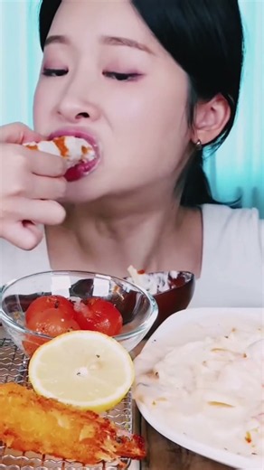 ASMR: Eating spicy and crunchy muknung with boki ❤️ 😍 #foodie #asmr #food #mukbang #asianfood