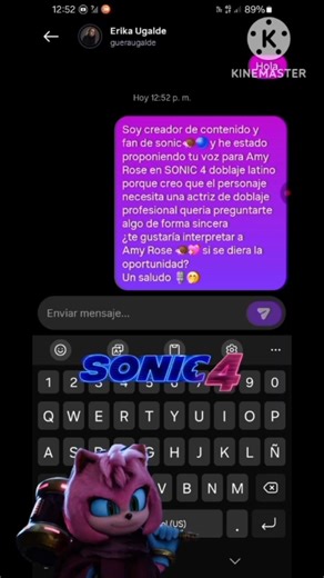 será que Erika Ugalde podrá responder a mi pregunta sobre la voz de Amy Rose en Sonic 4