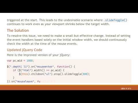 Fixing jQuery .slideToggle() for Responsive Design Issues