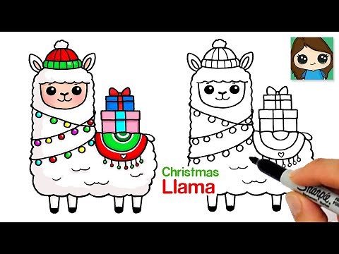 How to Draw a Christmas Llama Easy 🎄
