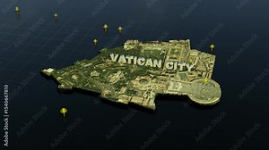 Vatican City 3D Map With Animation