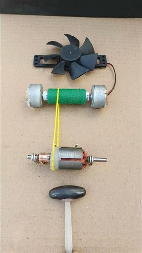 Magnetic Attraction Power Generator 🧲 Pulling Thread to Produce Electricity & Run Fan