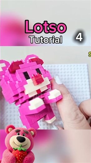 Finishing Lotso’s Body! Mini Bricks Tutorial | Can You Guess the Next Part #brick #satisfying #lotso
