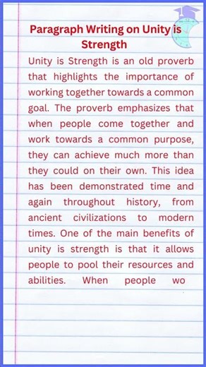 Paragraph Writing on Unity is Strength