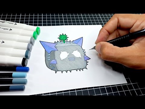 como DESENHAR a FRUTA ESPINHO de BLOX FRUITS - HOW TO DRAW SPIKE BLOX FRUITS