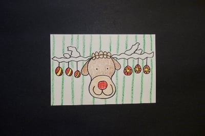 Let's Draw Rudolph the Red Nose Reindeer decorated for the Holidays!