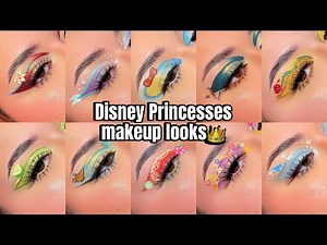 Disney Princesses eye makeup looks *makeup tutorial compilation*