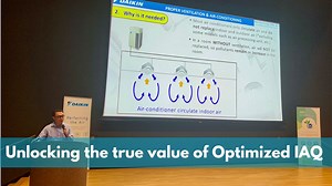 On 18th August 2023, Daikin Singapore and Air & Odor Management - AOM jointly organised an indoor air quality (IAQ) seminar where participants learnt how IAQ, air conditioning, ventilation, employee wellness and productivity are linked - and how they can optimise the results in their organisations. Covering the theme 'Unlocking the True Value of Optimized IAQ', Mr. Matthias Gelber, The Green Man and environmental consultant moderated the morning proceedings and delivered an informative keynote a