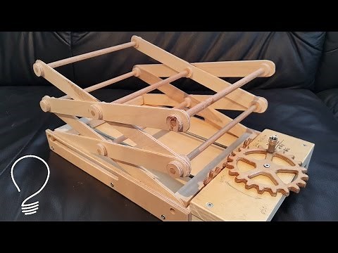 Homemade Scissor Lift (Using Wooden Gears)
