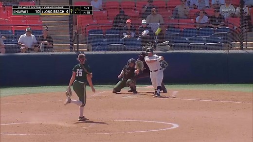 No. 5 Hawai'i edged Long Beach State, 10-8, highlighted by a seven-run surge across the third and fourth innings in Game 1 of the inaugural 2025 Big West Softball Championship from at Anderson Family Field on the campus of Cal State Fullerton. The Rainbow Wahine rallied with a strong middle innings performance, scoring seven runs in the third and fourth innings combined. LBSU responded with a three-run third inning and added four more runs between the fifth and sixth innings. The game featured t