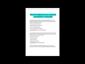 PHTLS 10th Edition Pre Test Answered and Graded A+ Latest 2024