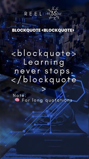 HTML BLOCKQUOTE #shorts