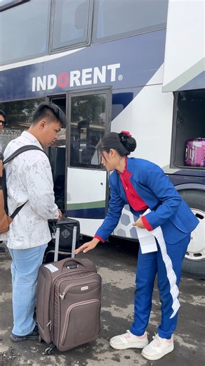 Beautiful flight attendant, reliable and professional #bus #busmania #indorent #reels | Terminal Channel