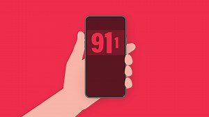Phone, call icon, smartphone icon  design. Smartphone hand 911 in flat style. Motion graphics.