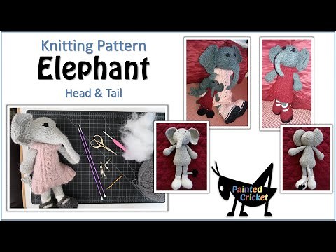 Knit an elephant stuffed animal