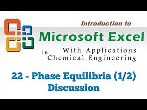 Excel for Chemical Engineers I 22 I Calculating bubble and dew points (1/2) [discussion]