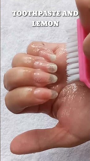 Whiten Nails with Toothpaste and Lemon #shorts