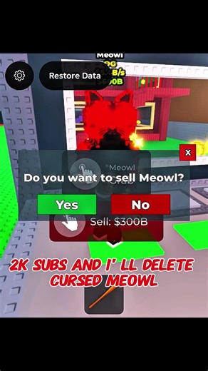 2k subs and i ll delete cursed meowl #roblox #stealabrainrot