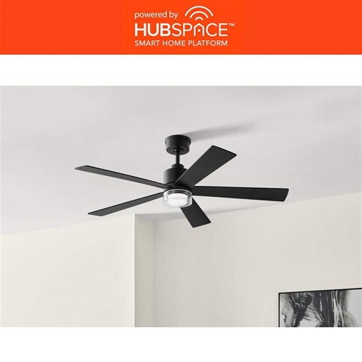 Reviews for Hampton Bay Bynum 52 in. Smart Indoor DC Motor Matte Black Ceiling Fan with Adjustable White LED and Remote Powered by Hubspace | Pg 2 - The Home Depot