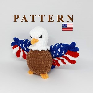 Patriotic Eagle Crochet Pattern: Plush American Flag Decor (PDF Guide) - Etsy