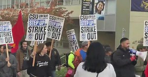 SFSU faculty picket outside campus during one-day strike