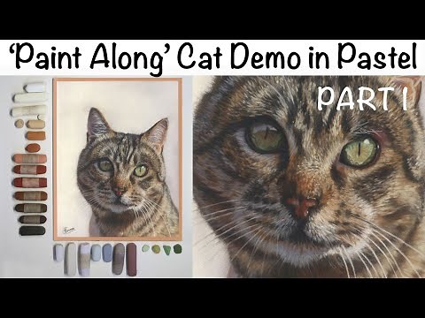 'Paint Along' Cat Demo in Soft Pastel PART 1
