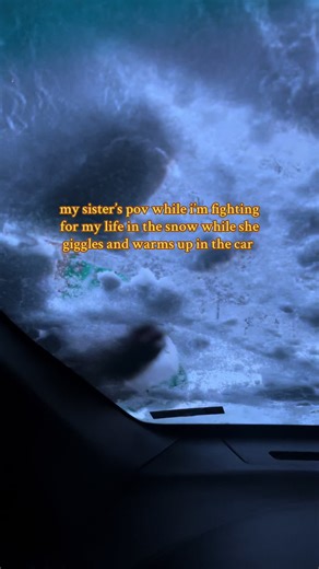 had to use my hands as my snow broom🥶 #alaska #freshsnow #snowfall #homefortheholidays #oldersister