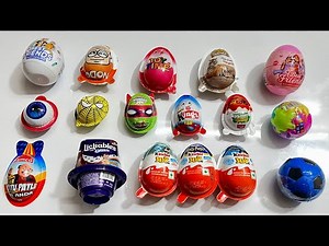 17 Types of Surprise Eggs Kinder Joy & Candy Unboxing Fun