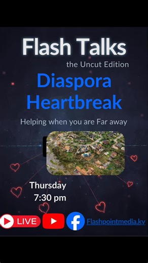 Flash Talks: The Uncut Edition This Thursday at 7:30 PM we’re diving into a real one — "Diaspora Heartbreak: Helping When You’re Far Away." With Hurricane Melissa impacting home countries and loved ones, many of us are feeling the weight of being distant. 🌧💔 How do we cope? How do we support? How do we stay connected? Join the conversation. Bring your voice. Bring your heart. You are not alone. | Flash Point