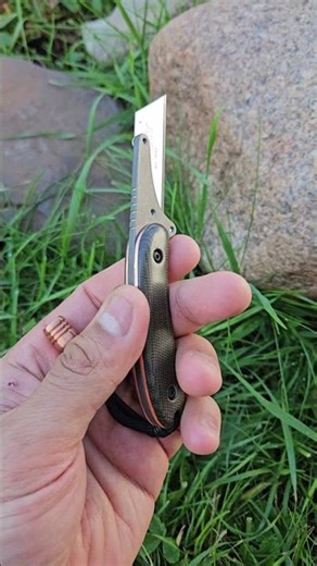 Olive drab canvas micarta with copper liner