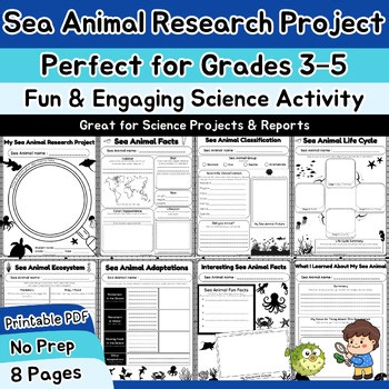 Sea Animal Research Project | Ocean Animals Science Activities Grades 3–5